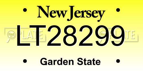 LT28299 New Jersey License Plate