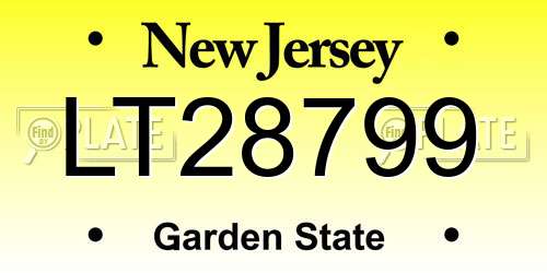 LT28799 New Jersey License Plate