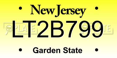LT2B799 New Jersey License Plate