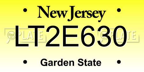 LT2E630 New Jersey License Plate
