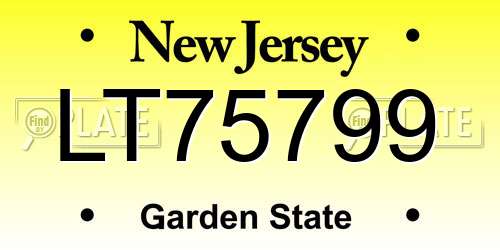 LT75799 New Jersey License Plate