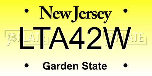 LTA42W New Jersey License Plate