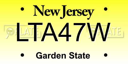 LTA47W New Jersey License Plate