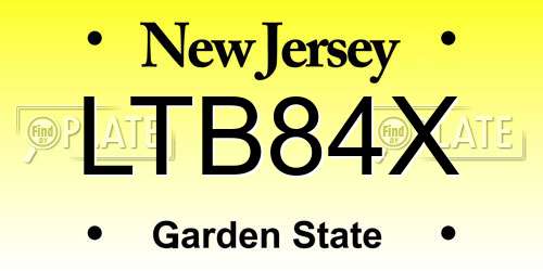 LTB84X New Jersey License Plate