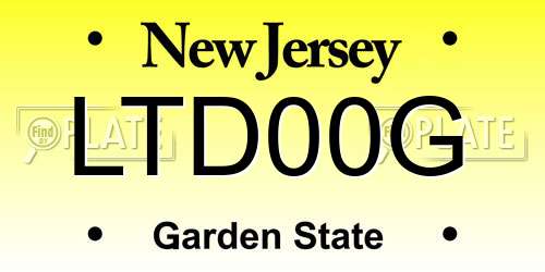 LTD00G New Jersey License Plate