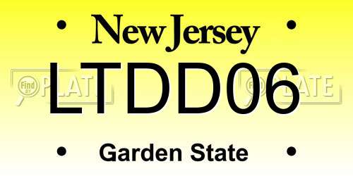 LTDD06 New Jersey License Plate