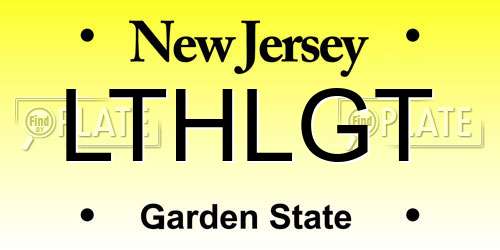 LTHLGT New Jersey License Plate