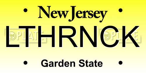 LTHRNCK New Jersey License Plate