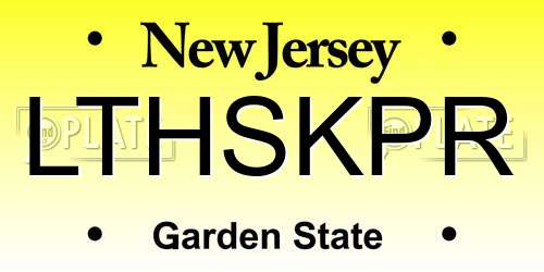 LTHSKPR New Jersey License Plate