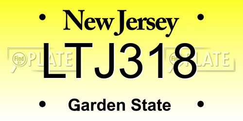 LTJ318 New Jersey License Plate
