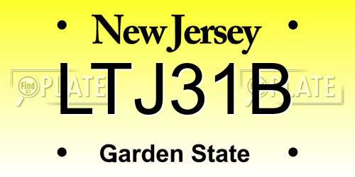 LTJ31B New Jersey License Plate