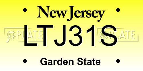 LTJ31S New Jersey License Plate