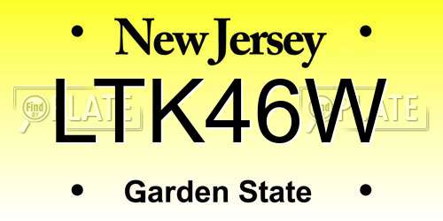 LTK46W New Jersey License Plate
