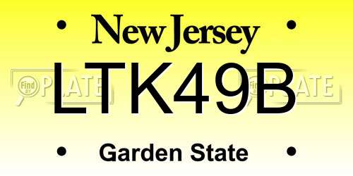 LTK49B New Jersey License Plate