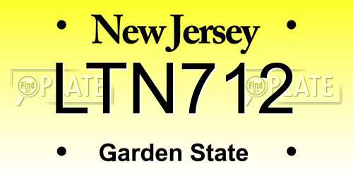 LTN712 New Jersey License Plate