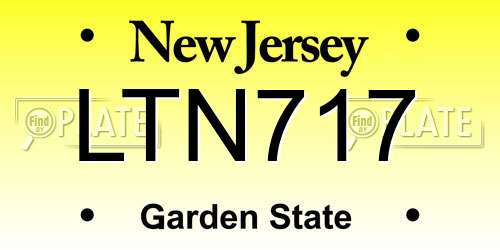 LTN717 New Jersey License Plate