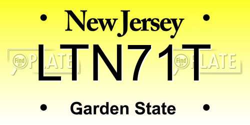 LTN71T New Jersey License Plate