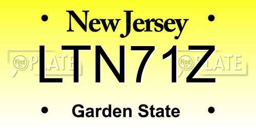 LTN71Z New Jersey License Plate