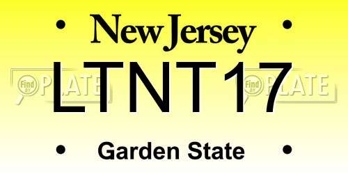 LTNT17 New Jersey License Plate