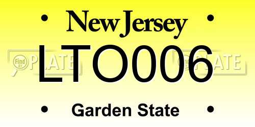 LTO006 New Jersey License Plate