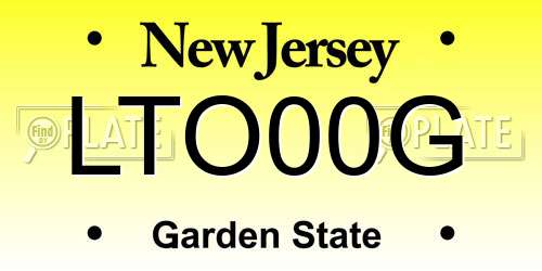 LTO00G New Jersey License Plate