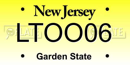 LTOO06 New Jersey License Plate