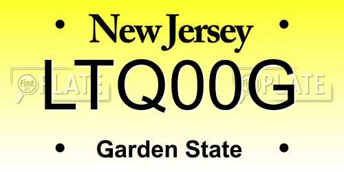 LTQ00G New Jersey License Plate