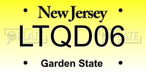 LTQD06 New Jersey License Plate
