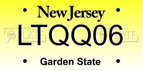 LTQQ06 New Jersey License Plate