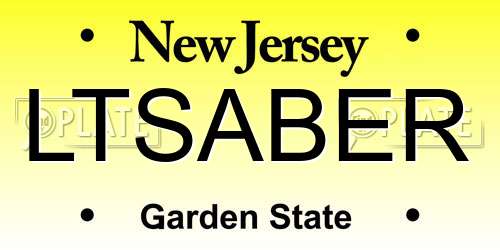 LTSABER New Jersey License Plate
