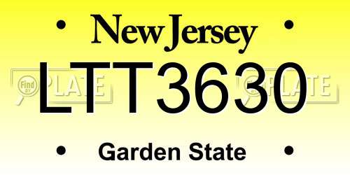LTT3630 New Jersey License Plate