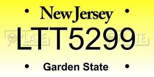 LTT5299 New Jersey License Plate