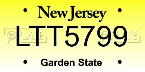 LTT5799 New Jersey License Plate