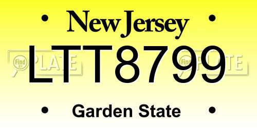 LTT8799 New Jersey License Plate