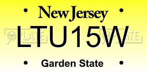 LTU15W New Jersey License Plate