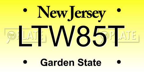 LTW85T New Jersey License Plate