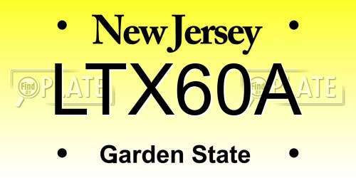 LTX60A New Jersey License Plate