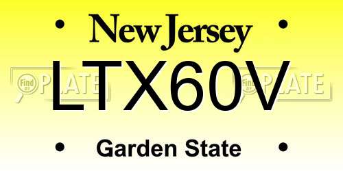 LTX60V New Jersey License Plate