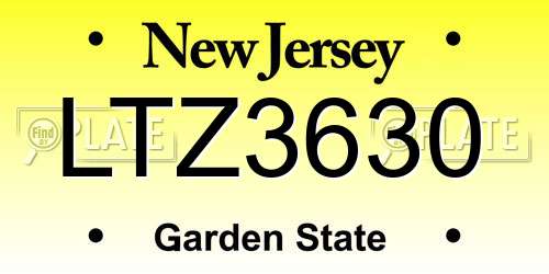 LTZ3630 New Jersey License Plate