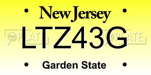 LTZ43G New Jersey License Plate
