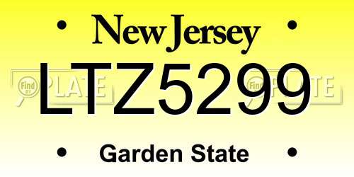 LTZ5299 New Jersey License Plate