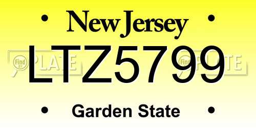 LTZ5799 New Jersey License Plate