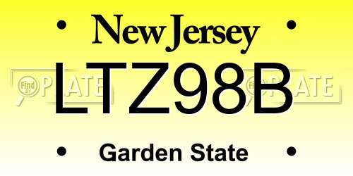 LTZ98B New Jersey License Plate