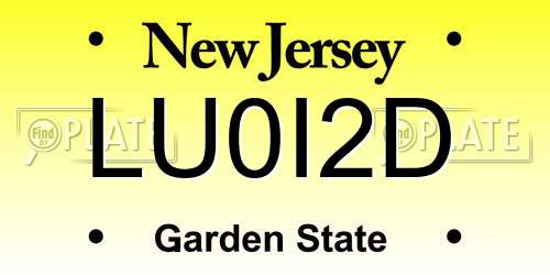 LU0I2D New Jersey License Plate