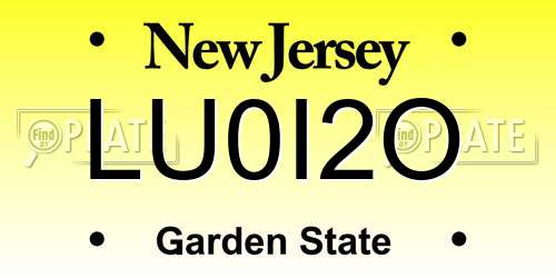 LU0I2O New Jersey License Plate
