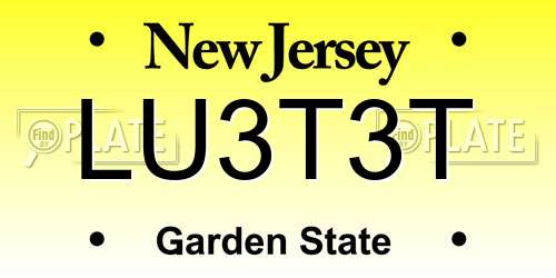 LU3T3T New Jersey License Plate
