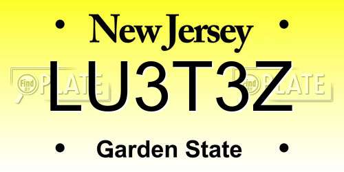 LU3T3Z New Jersey License Plate