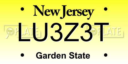 LU3Z3T New Jersey License Plate