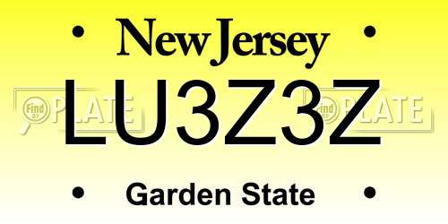 LU3Z3Z New Jersey License Plate