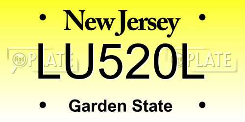LU520L New Jersey License Plate